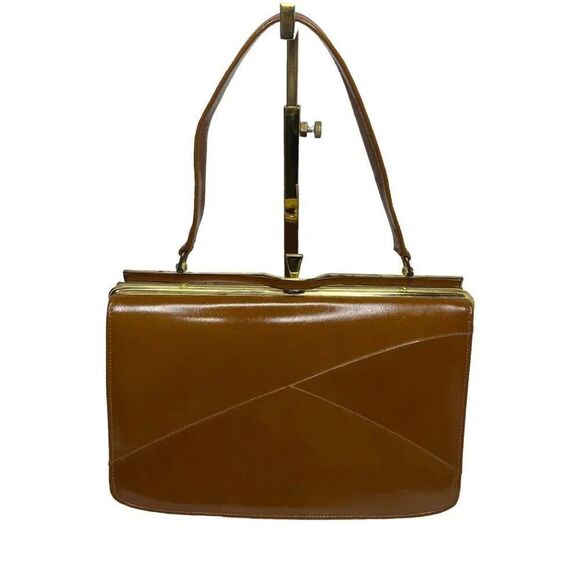 Vintage 1960s‎ Naturalizer Brown Simulated Leather Handbag - Picture 1 of 9
